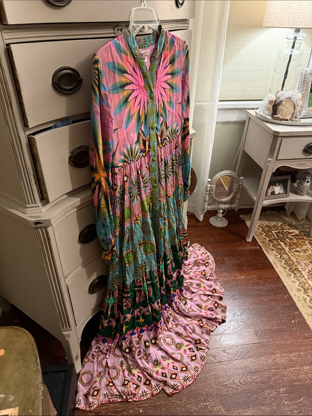 Siddhartha Bansal Geometric Tier Maxi Dress XSP - Picture 6 of 13